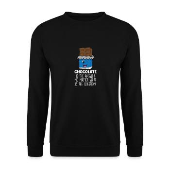 Chocolate Lover Chocolate Milk Chocolate Bars - Unisex Sweatshirt - black - Front - Alina (178cm) & Michal (187cm)
