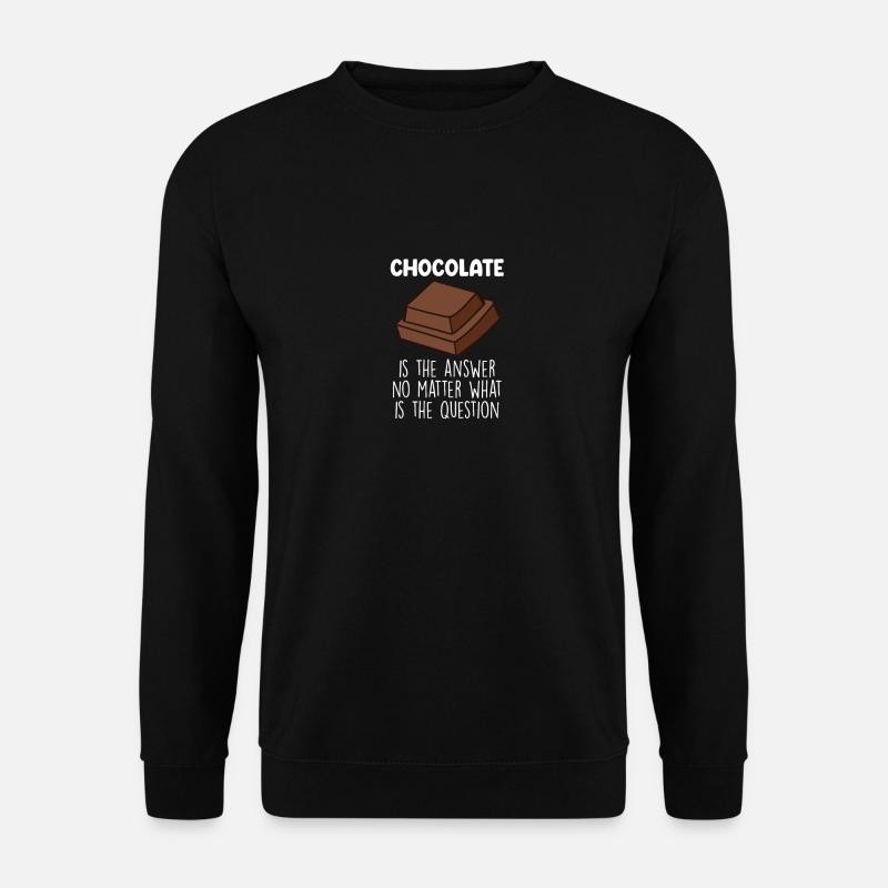 Chocolat drôle Chocolat Citation - Sweat-shirt Unisexe - noir
