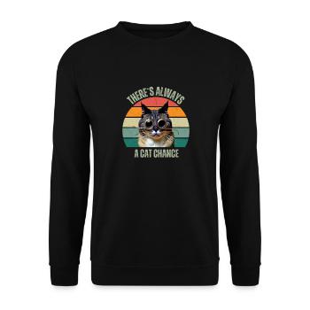 There is a chance of a cat - Unisex Sweatshirt - black - Front - Alina (178cm) & Michal (187cm)