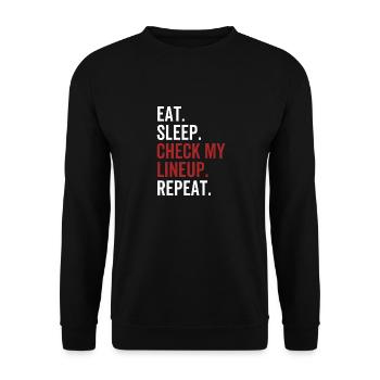 Manger dormir Vérifiez ma gamme Répéter - Sweat-shirt Unisexe - noir - Devant - Alina (178cm) & Michal (187cm)