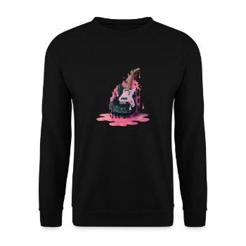 Tolle Damen, Kindergitarrenmusik macht Spaß - Unisex Pullover - Schwarz - Vorne - Alina (178cm) & Michal (187cm)