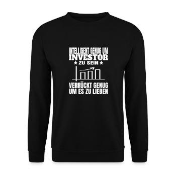 Stock Exchange Stock Market Share Prices Shares Investment - Unisex Sweatshirt - black - Front - Alina (178cm) & Michal (187cm)
