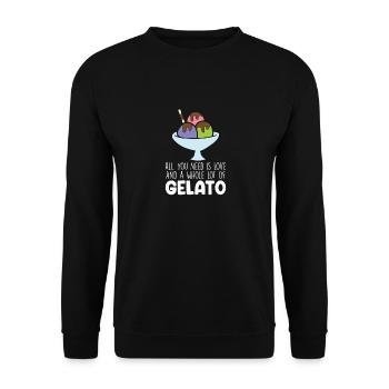 Funny Ice Cream Quote - Unisex Sweatshirt - black - Front - Alina (178cm) & Michal (187cm)