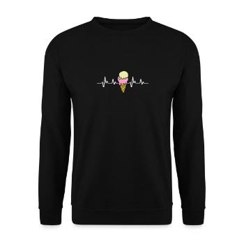 Funny Ice Cream Quote - Unisex Sweatshirt - black - Front - Alina (178cm) & Michal (187cm)