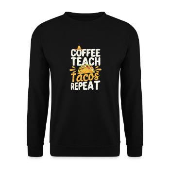 Coffee Teach Tacos Repeat Cinco de Mayo - Unisex Sweatshirt - black - Front - Alina (178cm) & Michal (187cm)