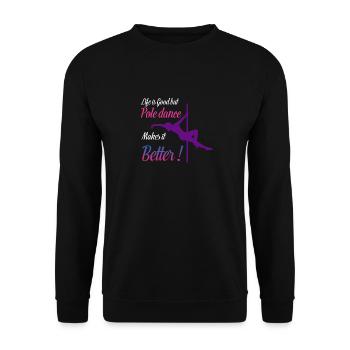 Acrobatie Athlète de Pole Dance - Sweat-shirt Unisexe - noir - Devant - Alina (178cm) & Michal (187cm)