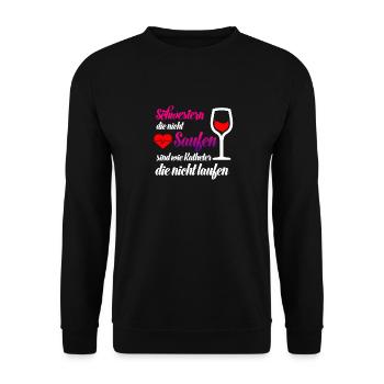 Krankenschwester Krankenpflege Arzthelferin - Unisex Pullover - Schwarz - Vorne - Alina (178cm) & Michal (187cm)