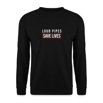 Loud Pipes Save Lives | Tuner Biker Motorcycle - Unisex Sweatshirt - black - Front - Alina (178cm) & Michal (187cm)