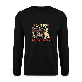 Why do clowns wear loud socks? - Unisex Sweatshirt - black - Front - Alina (178cm) & Michal (187cm)