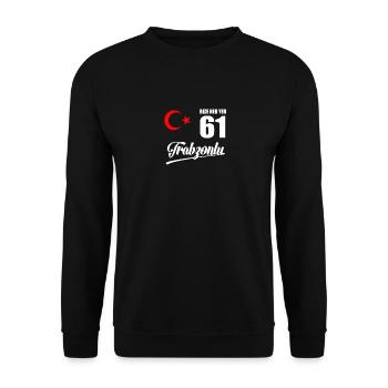 Bize Her Yer Trabzon | Trabzonlu 61 Memleket - Unisex Pullover - Schwarz - Vorne - Alina (178cm) & Michal (187cm)