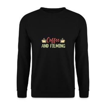 Coffee and Filming Filmmaker - Unisex Sweatshirt - black - Front - Alina (178cm) & Michal (187cm)