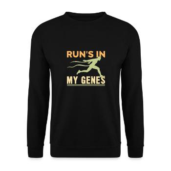 Les marathoniens courent la course est dans mes gènes - Sweat-shirt Unisexe - noir - Devant - Alina (178cm) & Michal (187cm)