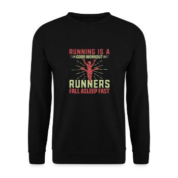 Marathon runner running - Unisex Sweatshirt - black - Front - Alina (178cm) & Michal (187cm)