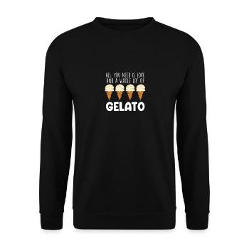 Eis Gelato Sommer Lustiges Eis - Unisex Pullover - Schwarz - Vorne - Alina (178cm) & Michal (187cm)