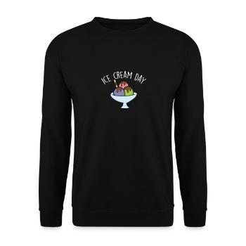 Eis Gelato Sommer Lustiges Eis - Unisex Pullover - Schwarz - Vorne - Alina (178cm) & Michal (187cm)