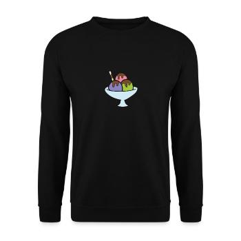Eis Gelato Sommer Lustiges Eis - Unisex Pullover - Schwarz - Vorne - Alina (178cm) & Michal (187cm)
