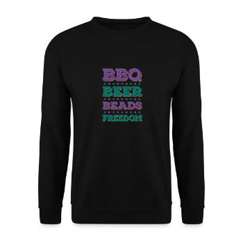 BBQ Beer Beads Freedom Mardi Gras Party - Sweat-shirt Unisexe - noir - Devant - Alina (178cm) & Michal (187cm)