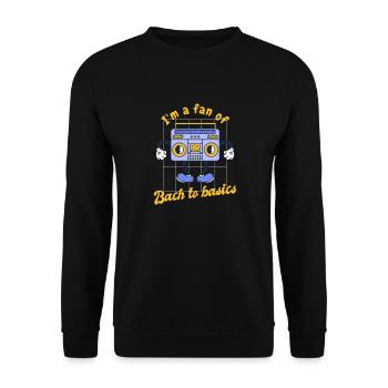 Je suis fan de BACH et de musique rétro amusante et basique - Sweat-shirt Unisexe - noir - Devant - Alina (178cm) & Michal (187cm)