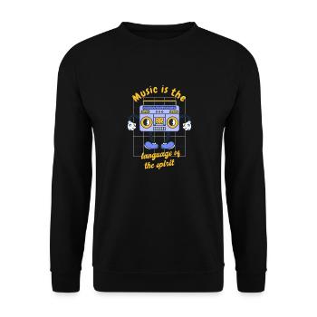 La musique est le langage de l’ Musique rétro - Sweat-shirt Unisexe - noir - Devant - Alina (178cm) & Michal (187cm)