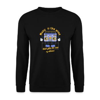 La musique est le vin qui remplit la coupe du silence - Sweat-shirt Unisexe - noir - Devant - Alina (178cm) & Michal (187cm)