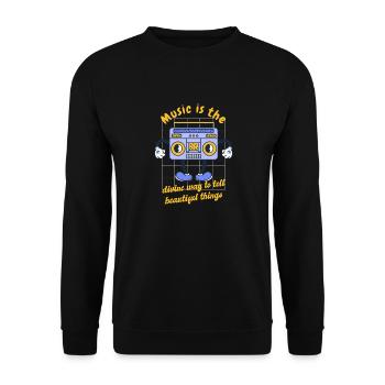 Music Is The Divine Way To Tell Beautiful Things - Unisex Pullover - Schwarz - Vorne - Alina (178cm) & Michal (187cm)