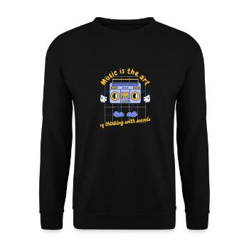 Music Is The Art Of Thinking With Sounds Retro - Unisex Sweatshirt - black - Front - Alina (178cm) & Michal (187cm)
