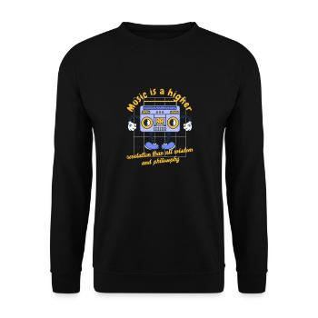 Music Is A Higher Revelation Than All Wisdom Retro - Unisex Sweatshirt - black - Front - Alina (178cm) & Michal (187cm)