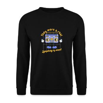 They Were A Real Symphony Of Sound Funny Retro - Unisex Pullover - Schwarz - Vorne - Alina (178cm) & Michal (187cm)