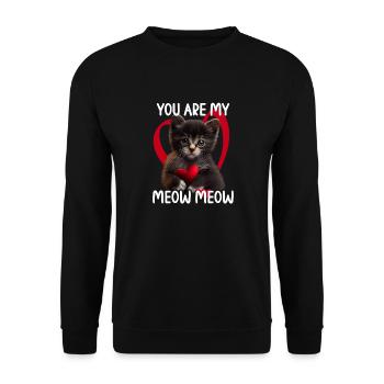Tu es mon Meow Meow Cat - Sweat-shirt Unisexe - noir - Devant - Alina (178cm) & Michal (187cm)