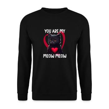 Tu es mon Meow Meow Cat - Sweat-shirt Unisexe - noir - Devant - Alina (178cm) & Michal (187cm)