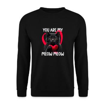 Tu es mon Meow Meow Cat - Sweat-shirt Unisexe - noir - Devant - Alina (178cm) & Michal (187cm)