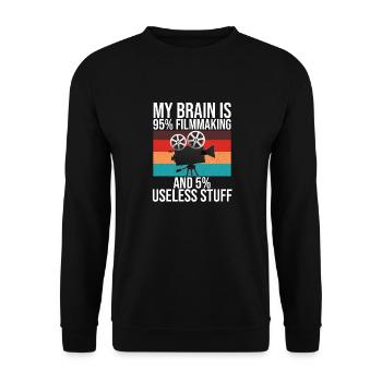 My Brain Is 95% Filmmaking and 5% Useless Stuff - Unisex Sweatshirt - black - Front - Alina (178cm) & Michal (187cm)