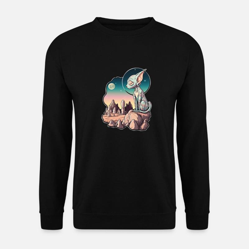 Sphynx cat - alien lovecraftian landscape - Unisex Sweatshirt - black