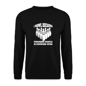 Bowling Bowling Bowling Club Bowling Club - Unisex Sweatshirt - black - Front - Alina (178cm) & Michal (187cm)