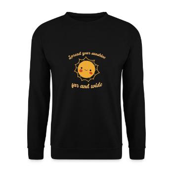 Spread Your Sunshine Far And Wide Cute Sun Designs - Unisex Pullover - Schwarz - Vorne - Alina (178cm) & Michal (187cm)