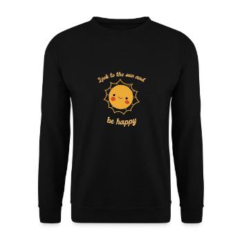 Look To The Sun And Be Happy Cute Sun Designs - Unisex Sweatshirt - black - Front - Alina (178cm) & Michal (187cm)