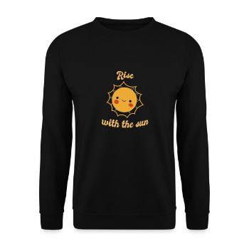 Rise With The Sun Retro Cute Sun Designs - Unisex Sweatshirt - black - Front - Alina (178cm) & Michal (187cm)