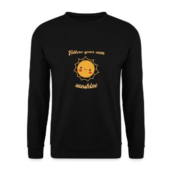 Follow Your Own Sunshine Cute Sun Designs - Unisex Pullover - Schwarz - Vorne - Alina (178cm) & Michal (187cm)