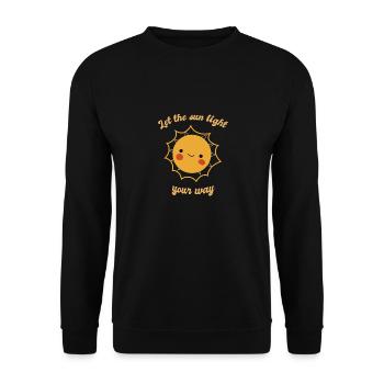 Let The Sun Light Your Way Cute Sun Designs - Unisex Pullover - Schwarz - Vorne - Alina (178cm) & Michal (187cm)