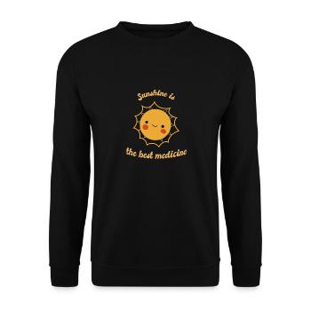 Sunshine Is The Best Medicine Cute Sun Designs - Unisex Pullover - Schwarz - Vorne - Alina (178cm) & Michal (187cm)