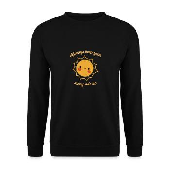 Gardez toujours votre côté ensoleillé vers le haut Designs de soleil mignons - Sweat-shirt Unisexe - noir - Devant - Alina (178cm) & Michal (187cm)