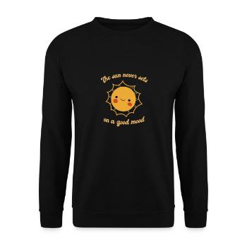 The Sun Never Sets On A Good Mood Cute Sun Designs - Unisex Pullover - Schwarz - Vorne - Alina (178cm) & Michal (187cm)