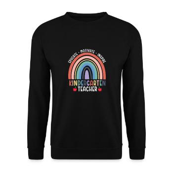 Training a kindergarten teacher Motivating Inspiring - Unisex Sweatshirt - black - Front - Alina (178cm) & Michal (187cm)