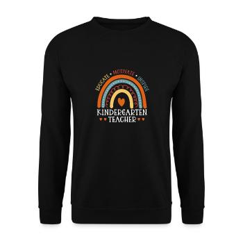 Training a kindergarten teacher Motivating Inspiring - Unisex Sweatshirt - black - Front - Alina (178cm) & Michal (187cm)