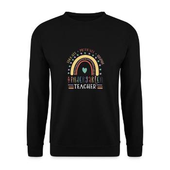 Kindergärtnerin Ausbilden Motivieren Inspirieren - Unisex Pullover - Schwarz - Vorne - Alina (178cm) & Michal (187cm)