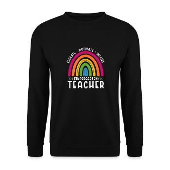 Training a kindergarten teacher Motivating Inspiring - Unisex Sweatshirt - black - Front - Alina (178cm) & Michal (187cm)
