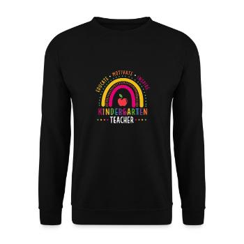 Kindergärtnerin Ausbilden Motivieren Inspirieren - Unisex Pullover - Schwarz - Vorne - Alina (178cm) & Michal (187cm)