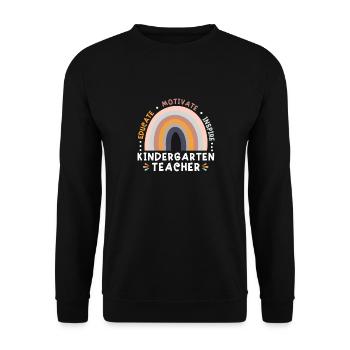 Training a kindergarten teacher Motivating Inspiring - Unisex Sweatshirt - black - Front - Alina (178cm) & Michal (187cm)