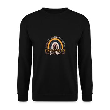 Training a kindergarten teacher Motivating Inspiring - Unisex Sweatshirt - black - Front - Alina (178cm) & Michal (187cm)