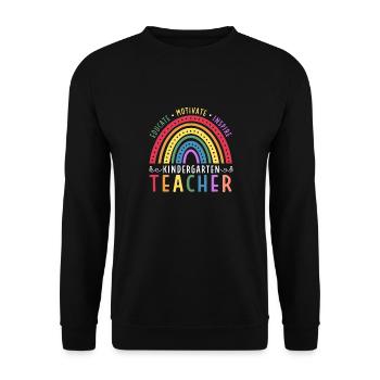 Kindergärtnerin Ausbilden Motivieren Inspirieren - Unisex Pullover - Schwarz - Vorne - Alina (178cm) & Michal (187cm)